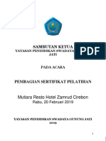 Sambutan PD Pembagian Sertifikat Lemak 20 Februari 2019