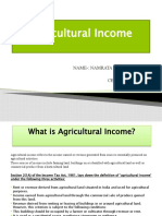 Agricultural Income: Name-: Namrata Nayan Kotulkar PRN-:21219001869 Centre-: Kharghar