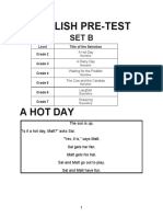 English Pre-Test: A Hot Day