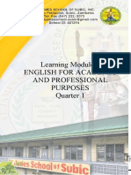 Learning Module 3 English For Academic and Professional Purposes Quarter 1