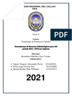 Desembarque de Recursos Hidrobiológicos para CHI Periodo 2011 - 2019 Por Regiones.