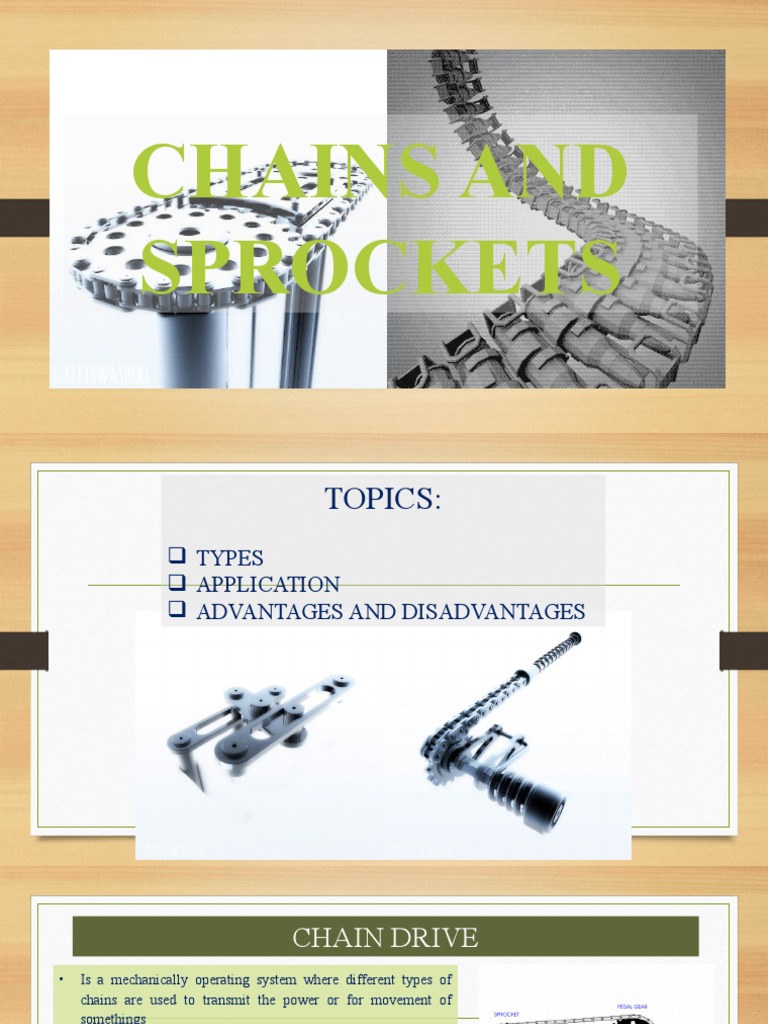 CHAINS and SPROCKETS (Types, Application, Advantages, Disadvantages) PDF Belt (Mechanical