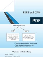 PERT and CPM Network Techniques Comparison