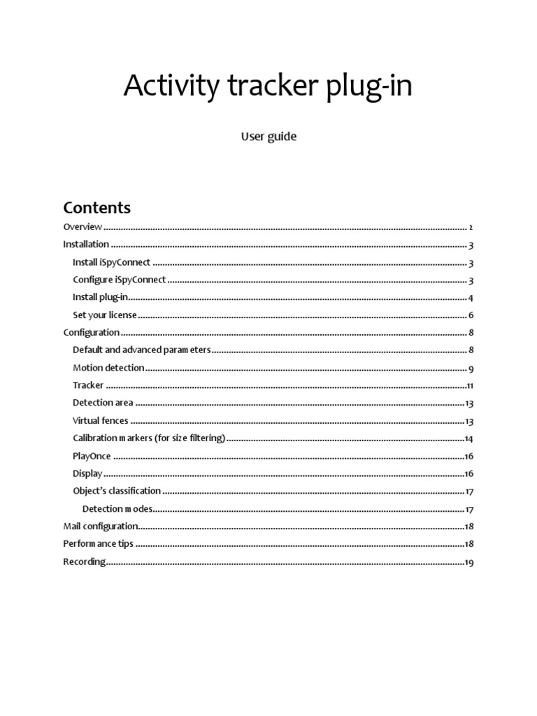 iSpy Activity Tracker Plug-in Guide | PDF | Signal To Noise Ratio ...