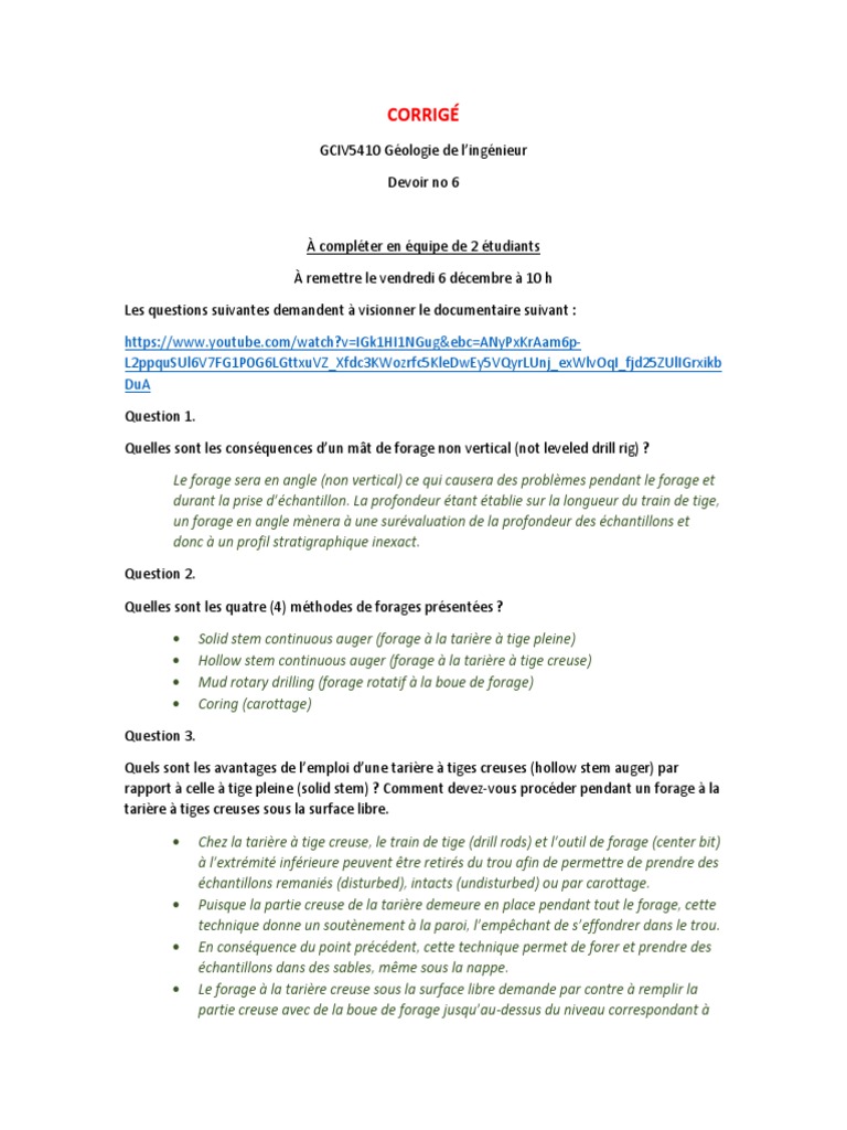 Méthodes et enjeux du forage géotechnique | PDF | Forage