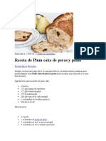 Receta de Plum Cake de Peras y Pasas