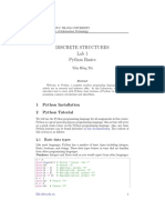 Discrete Structures Lab 1 Python Basics: 1 Python Installation 2 Python Tutorial
