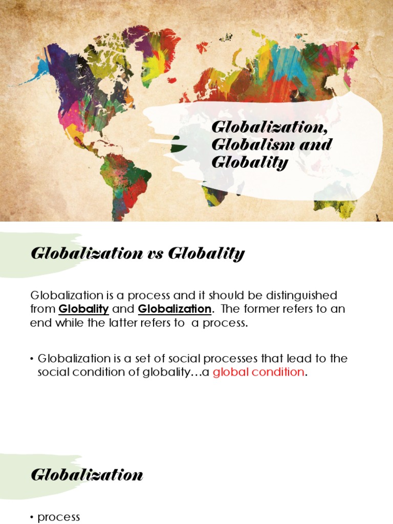 Globalization, Globalism and Globality PDF Globalization Ideologies