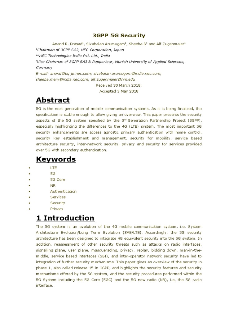 5g Security Pdf Computer Network Encryption