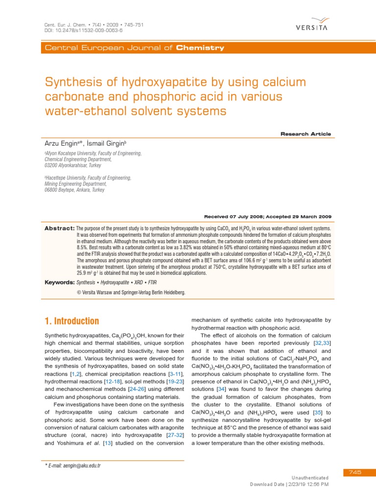 UTF-8'en' (Open Chemistry) Synthesis of Hydroxyapatite by Using Calcium ...