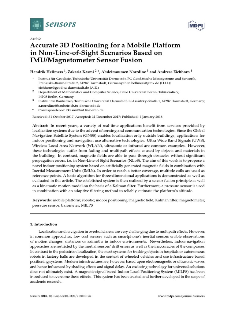 Accurate 3D Positioning For A Mobile Platform | PDF | Inertial ...