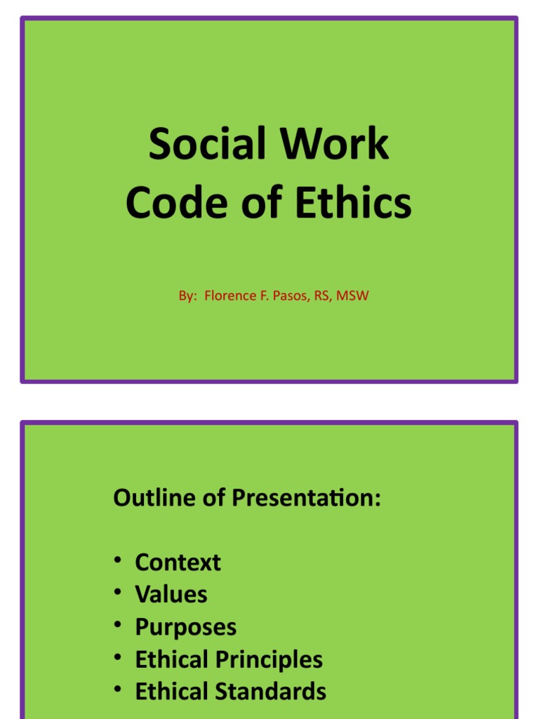 SW Code of Ethics | PDF | Social Work | Profession