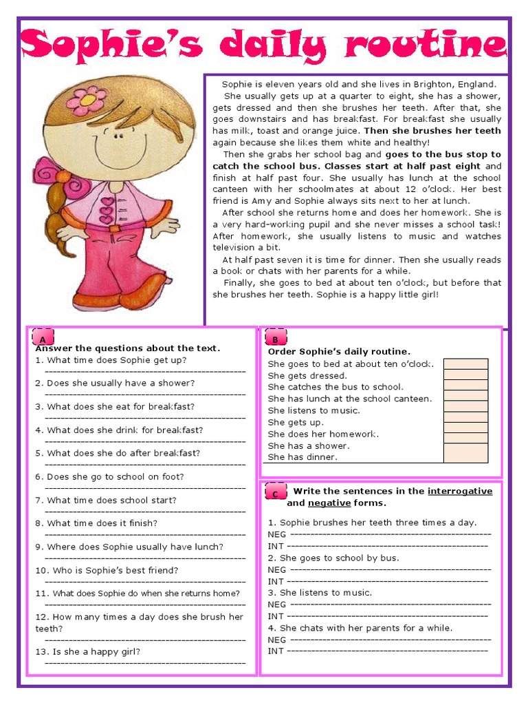 sophies-daily-routine-reading-comprehension-exercises-21729-pdf
