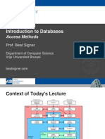 Access Methods - Lecture 9 - Introduction To Databases (1007156ANR)