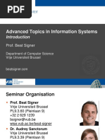 Introduction - Lecture 1 - Advanced Topics in Information Systems (4016792ENR)