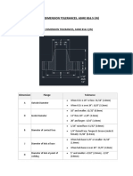 Weld Neck Flange Dimension Tolerances, Asme B16.5 (In)