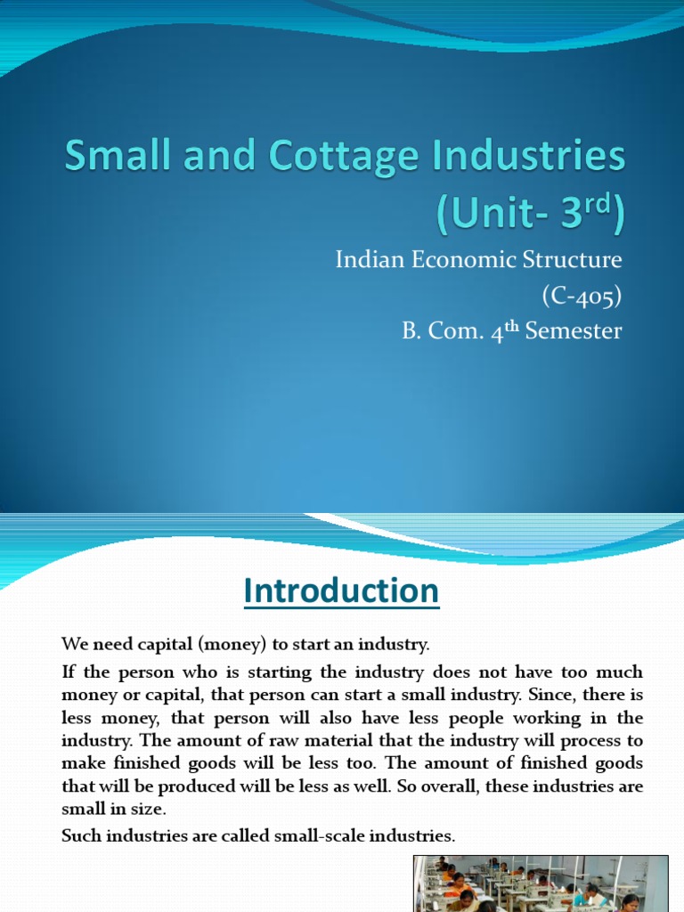 Classification of Small Industries in India | PDF | Resource | Capital ...