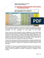 Construction Projects - Breakdown of Rates, Quantities, Items, Drawings in A Lumpsum ContractBill of Quantities