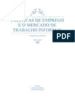 Políticas de emprego e o mercado de trabalho informal