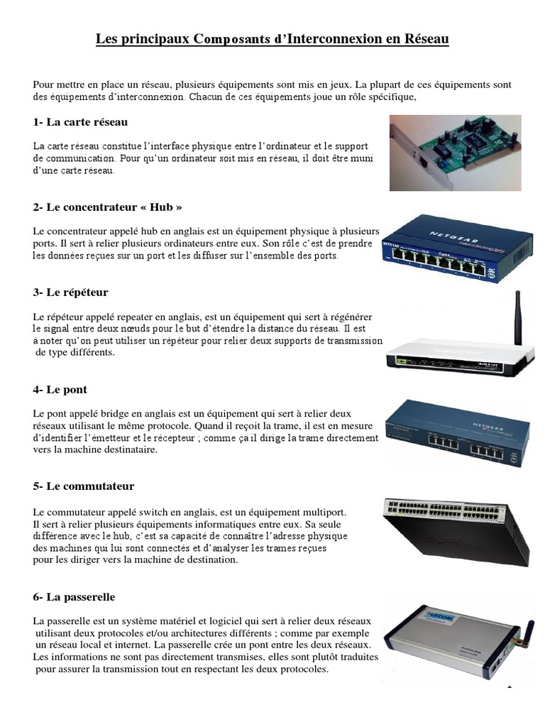 Composants clés des réseaux informatiques | PDF | Serveur proxy ...