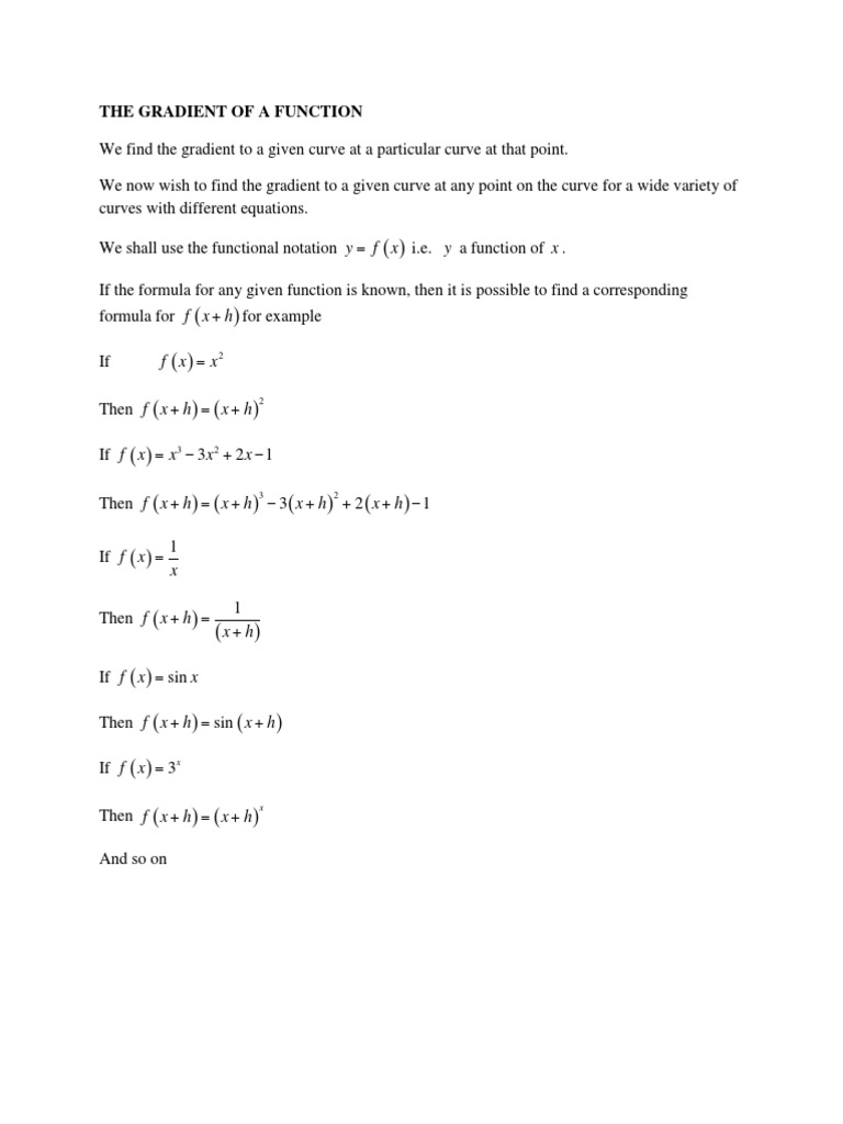 SMA 1117 - Lec 4 - Notes 2021 | PDF | Derivative | Gradient