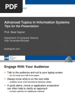 Tips For The Presentation - Lecture 2 - Advanced Topics in Information Systems (4016792ENR)