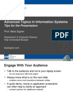 Tips For The Presentation - Lecture 2 - Advanced Topics in Information Systems (4016792ENR)