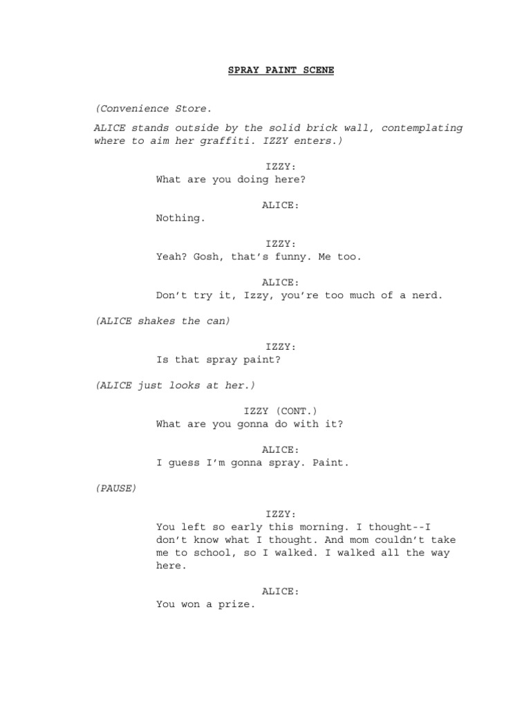 Spray paint script pdf
