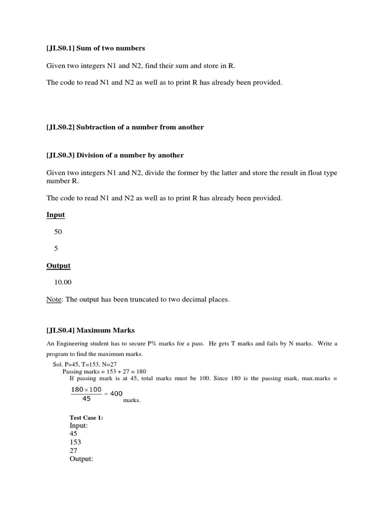 Calculate sum of two numbersGiven two integers N1 and N2, find their ...