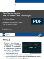 Web 2.0 Patterns and Technologies - Lecture 8 - Web Technologies (1019888BNR)
