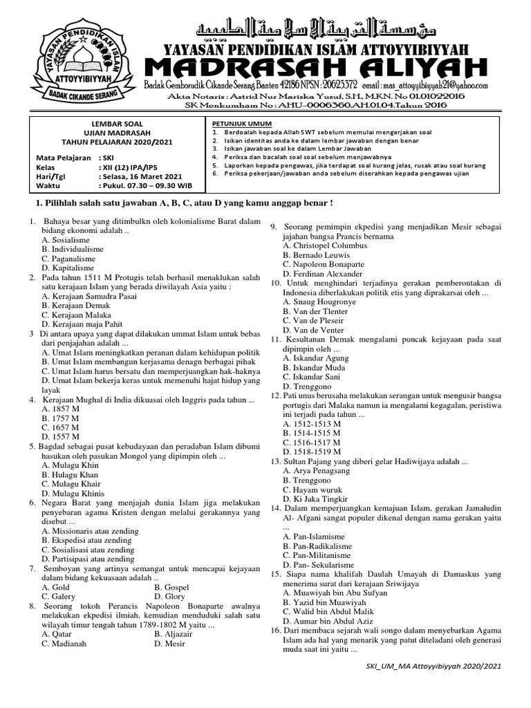 Soal Ski Kelas Xii Pdf