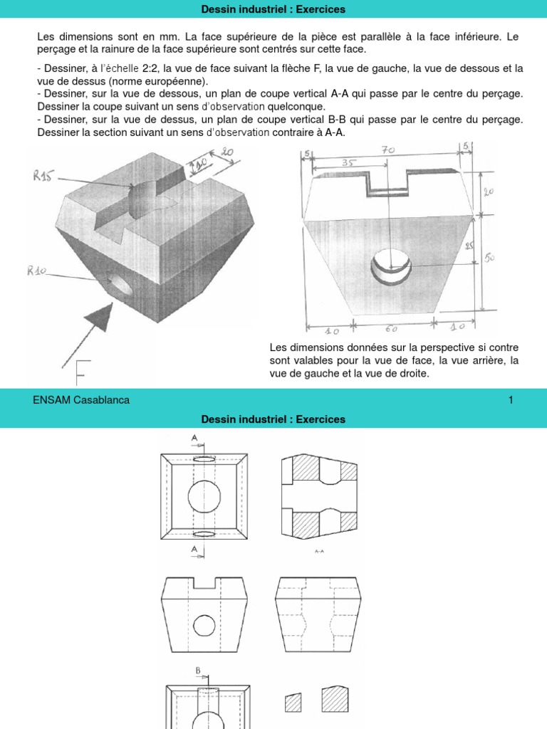 Exercices de Dessin Industriel | PDF | Dessin technique | Illustration