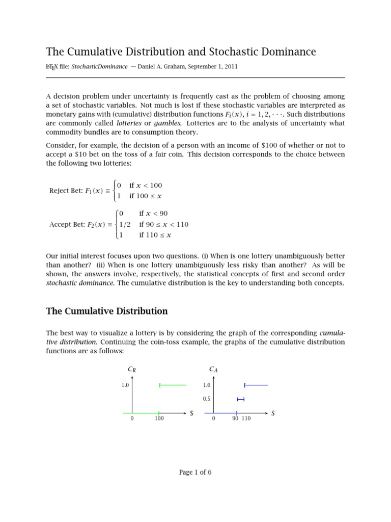 Second-Order Stochastic Dominance Explained | PDF | Risk Aversion ...