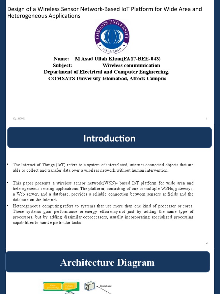 IoT Platform Design for Wireless Sensor Networks | PDF | Internet Of ...