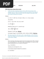 Practice Sheet 08-Solution EEE2031S July 2015 DC Motor EMF, Speed, Flux, Torque, Power, Losses