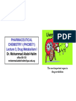 Pharmaceutical Chemistry I (Phcm571) Lecture 3, Drug Metabolism I