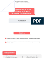 Determinação AA Utilizando Titulação Coulométrica