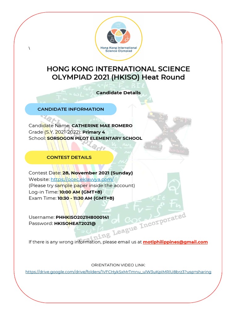 HKISO 2021 Heat Round Details | PDF