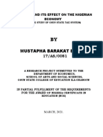 Mustapha Barakat Bisola: Taxation and Its Effect On The Nigerian Economy