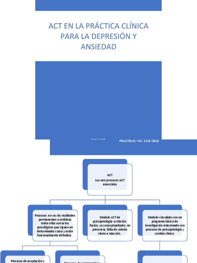 ACT en la Terapia de Depresión y Ansiedad | PDF | Las emociones ...