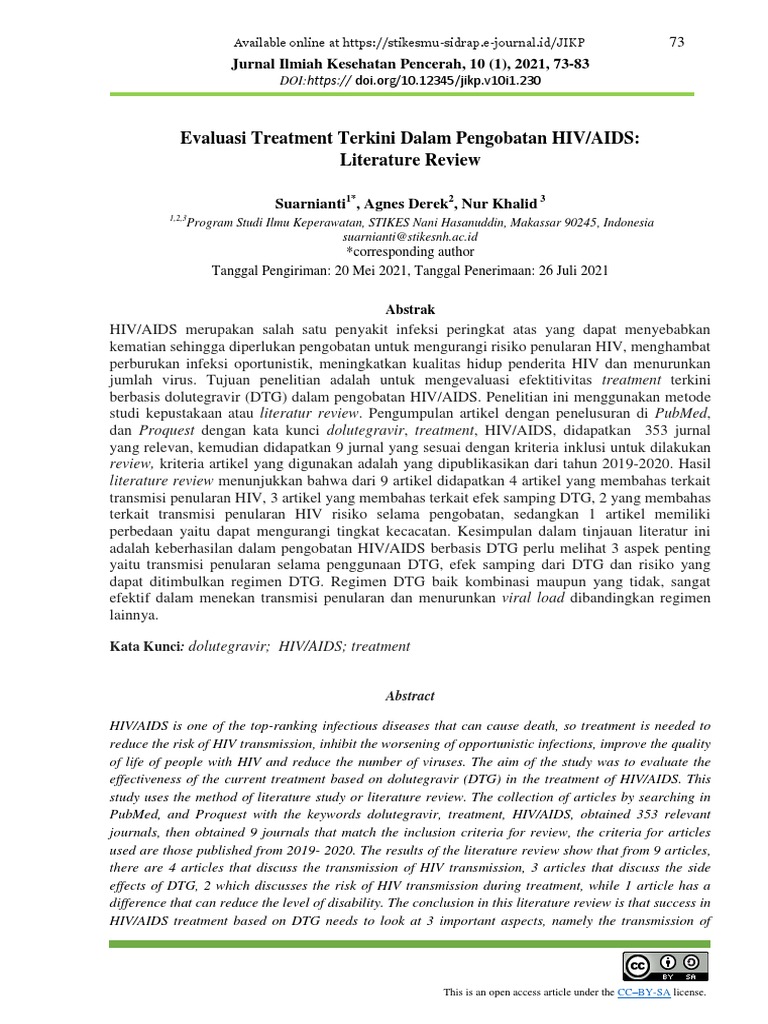 Evaluasi Treatment Terkini Dalam Pengobatan HIV/AIDS: Literature Review ...