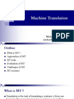 Machine Translation: Michael Melese (PHD) Michael - Melese@Aau - Edu.Et