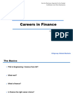 Careers in Finance: See The Disclosure Appendix For The Analyst Certification and Other Disclosures