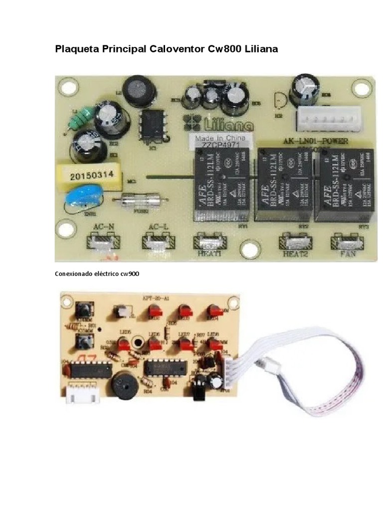 Plaqueta Principal Caloventor Cw800 Liliana | PDF