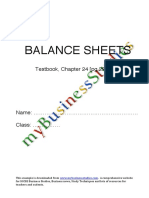Balance Sheets: Textbook, Chapter 24 (PG 294-301)