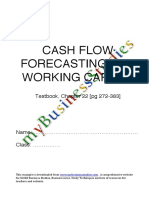 Cash Flow Forecasting and Working Capital: Textbook, Chapter 22 (PG 272-383)