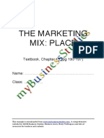 The Marketing Mix: Place: Textbook, Chapter 15 (PG 190-197)