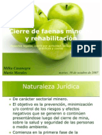 Cierre de Faenas Mineras y Rehabilitacion