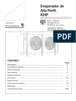 KHP216LE-T5A-SB: Evaporador de Alto Perfil, Deshielo por Aire, 200-220/3/50, 380-400/3/50