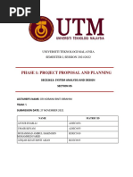 Phase 1: Project Proposal and Planning: Universiti Teknologi Malaysia SEMESTER I, SESSION 2021/2022